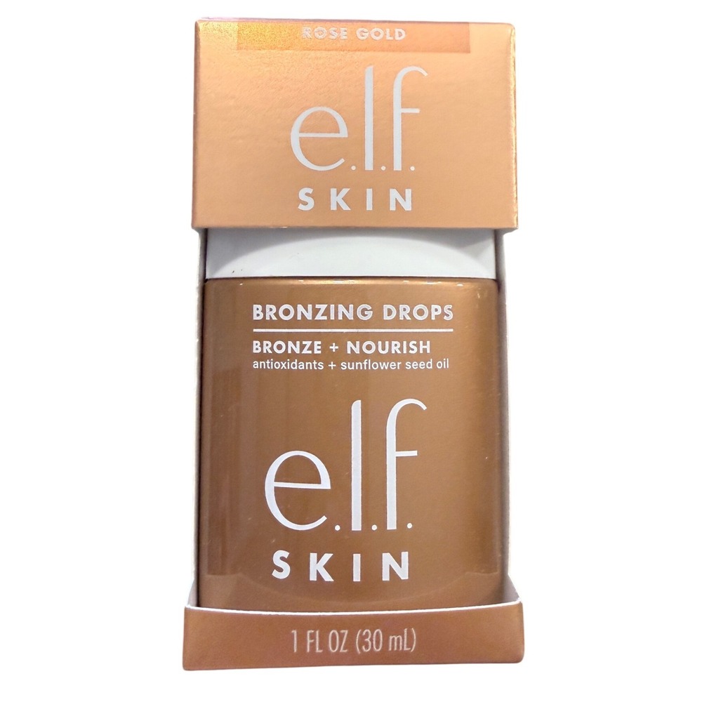ELF Skin Bronzing Drops Rose Gold Bronze + Nourish Serum 1 fl oz New